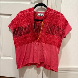 Hot pink arloom Huipil top